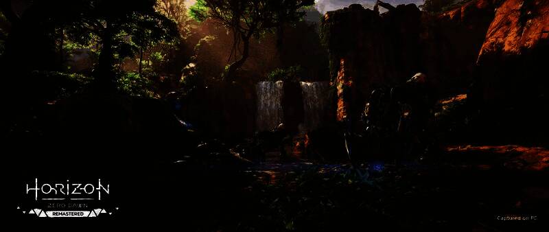 夜晚篝火旁艾洛伊与同伴交谈，面部表情细腻，火光映照在盔甲上产生温暖光泽