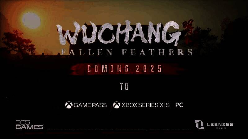 片尾LOGO浮现：‘明末：渊虚之羽’篆体文字缓缓旋转，背景雷声轰鸣