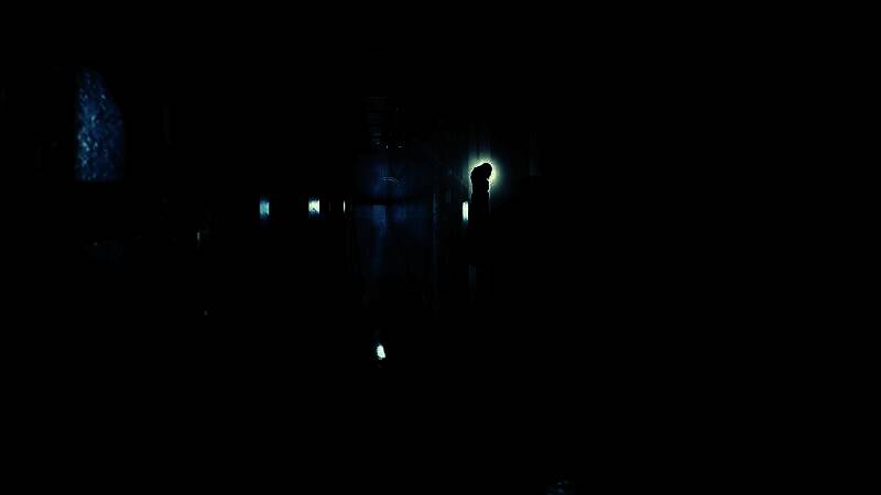 黑暗阴森的游戏场景拼图，包含鬼影、废弃医院、血迹地板与昏暗走廊，营造出压抑恐怖的整体氛围