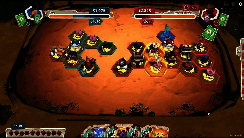 玩家在游戏中布置建筑布局的画面，显示网格化城市规划界面与多种功能建筑图标