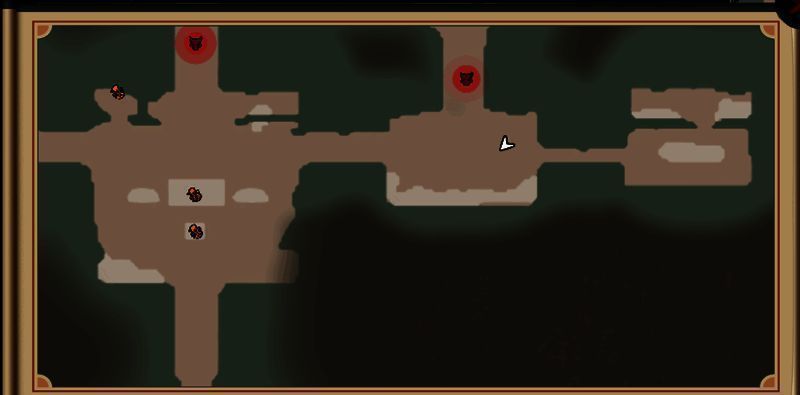 俯视地图视角，红色骷髅遍布路径，中间标注‘岱华’字样，提示危险区域