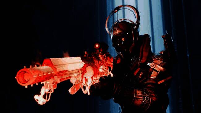 一名守护者在昏暗遗迹中追逐绿色发光的小型敌人，疑似‘盗宝地精’，周围散落着金币与装备碎片