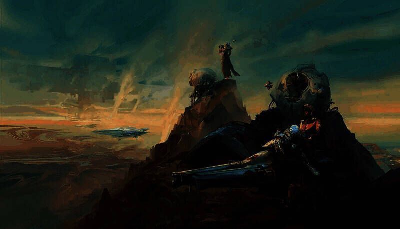 玩家角色站在光芒四射的宝箱前，手中举起传奇武器，背景是破碎的星空穹顶，氛围极具史诗感