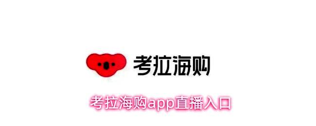 考拉海购APP首页界面展示，屏幕中央突出显示‘考拉直播’入口