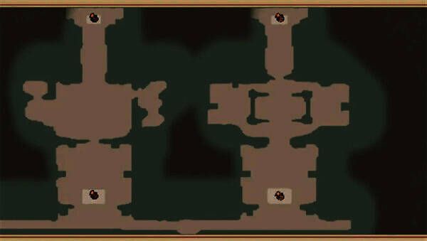 右侧通道地图布局，绿色标记为当前所在位置，黄色为待解机关