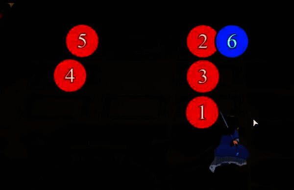 右侧机关解谜方案图，显示四个符文石按顺时针顺序点亮