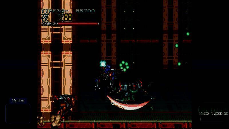 《WolfFang》实机画面，机甲在城市街道使用近战武器击碎敌人