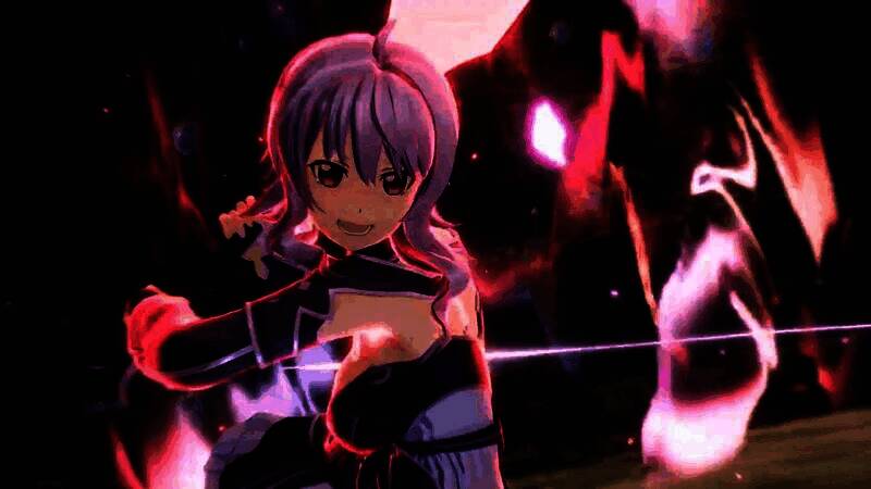 斯托蕾雅与敌方BOSS激烈交战，刀光划破夜空，火花四溅