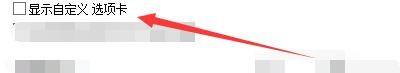 ‘显示自定义选项卡’复选框已被勾选，旁边文字说明其作用为增强界面可定制性