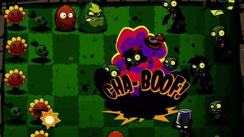 《植物大战僵尸3》游戏主界面展示，画面中呈现卡通风格的小镇街道与待种植的植物卡牌