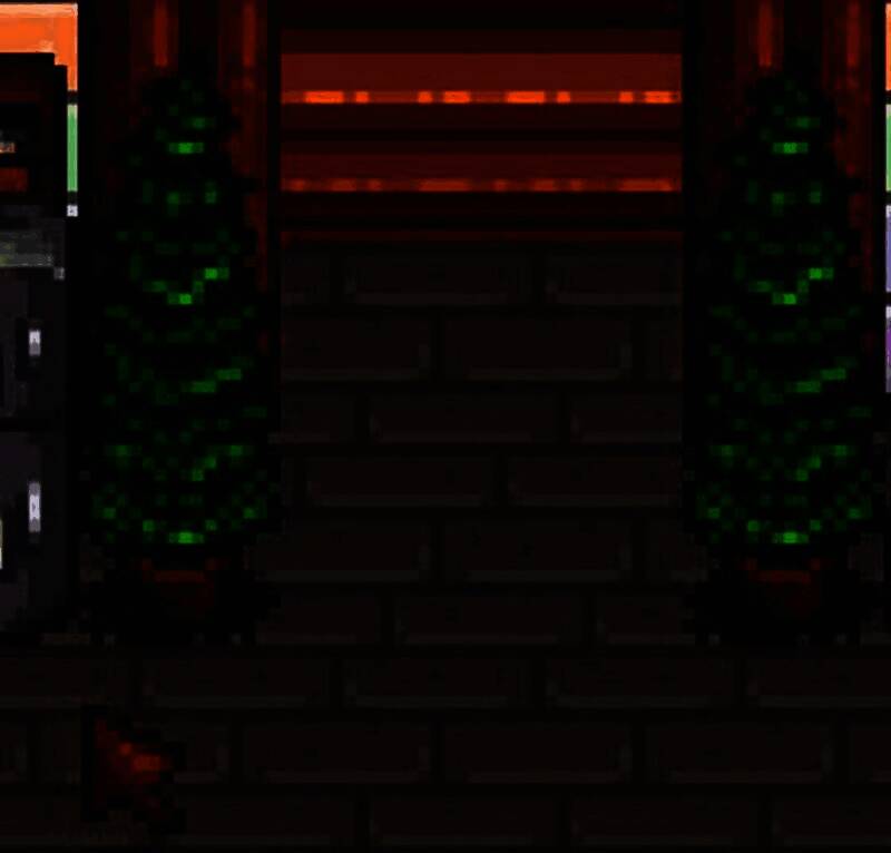 客厅布局示意图：电视靠墙放置，前方正对一组双人沙发，周围配有边几和盆栽