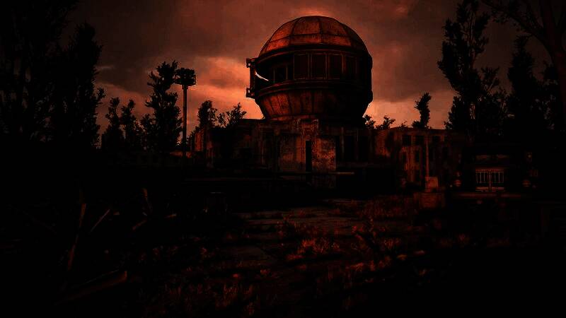 雪地中的一处军事检查站，士兵持枪巡逻，远处可见异常发光的球形能量体