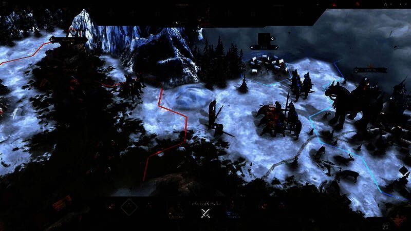 一名贵族在议会大厅中激烈辩论，周围其他封臣神情各异，气氛紧张