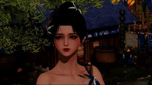 耳饰【听情・绣湘君】特写，金色链条悬挂莹润白珠，散发柔和光泽