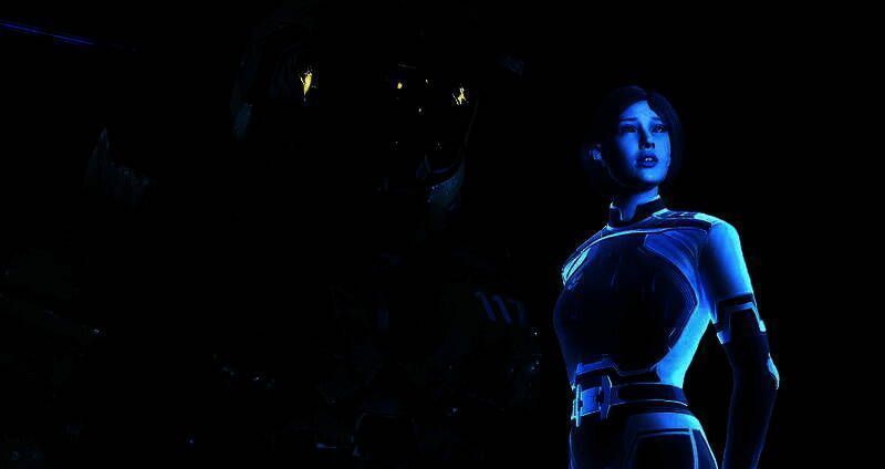 概念图风格的《光环》大逃杀模式战场想象图，多名斯巴达战士在废弃外星城市中激烈交火