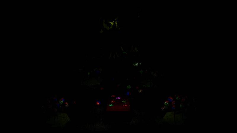 走廊尽头挂着红色灯笼，地面湿漉漉反射着红光，仿佛有血迹蔓延