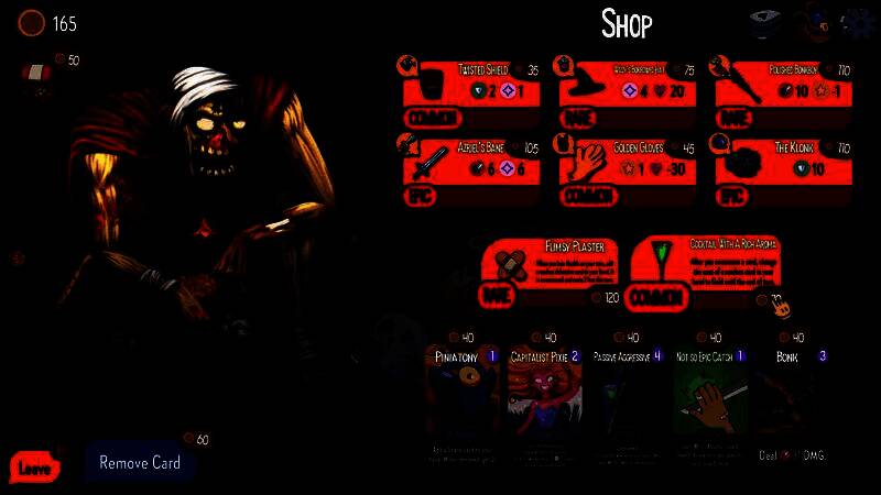 装备界面展示‘肉碎机’道具，附带血腥搞笑的动画效果