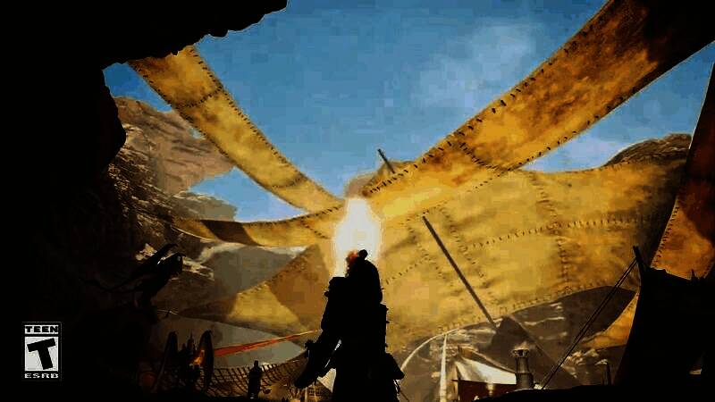 《怪物猎人：荒野》多人组队狩猎场景，三名猎人合力围攻巨型飞龙类怪物，场面宏大