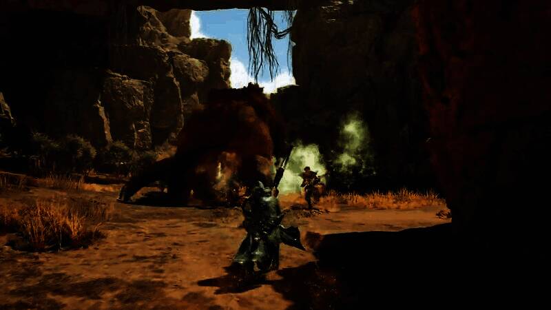 猎人使用新动作在悬崖峭壁间快速移动，展现高自由度探索