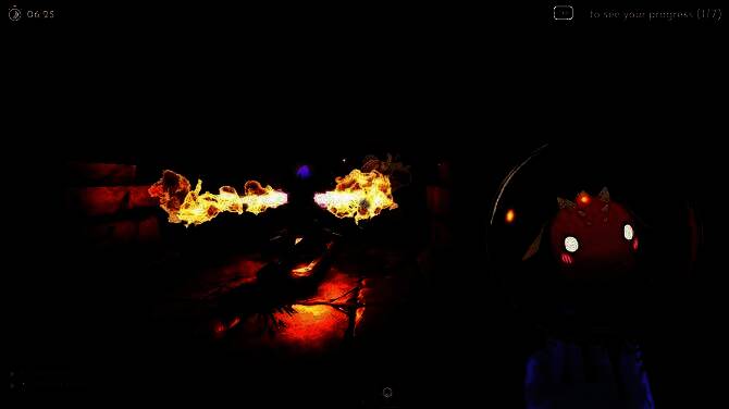 夜间地牢场景，哥布林们提着灯笼进行清洁，幽蓝的光影营造出神秘又温馨的氛围