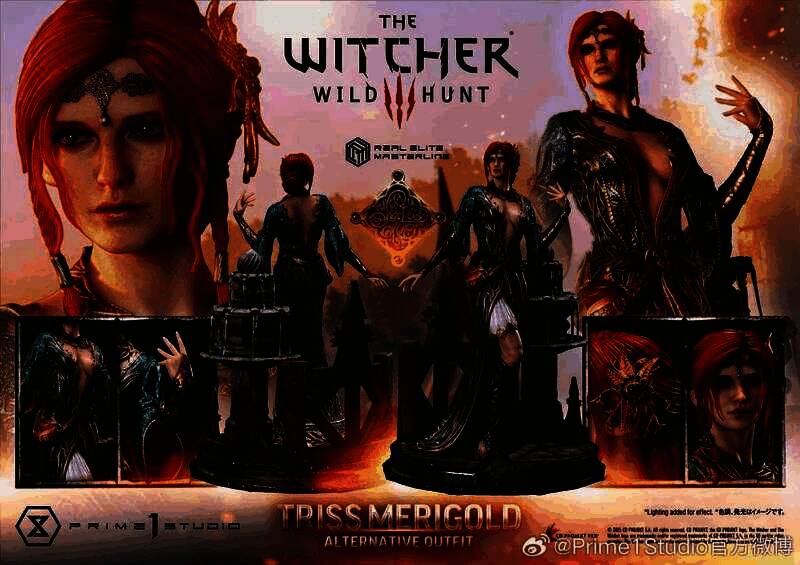 特莉丝雕像正面特写，突出面部表情与眼部神采，展现温柔与力量并存的气质