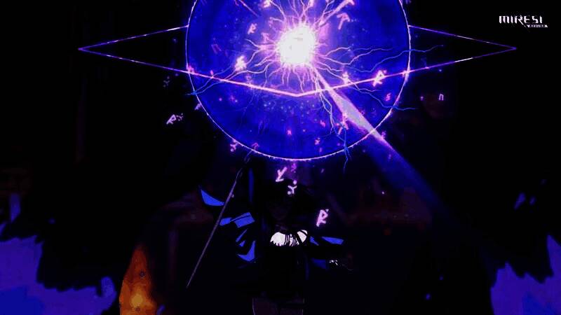 Tieria站在高塔边缘，身后是巨大的齿轮结构与漂浮残骸