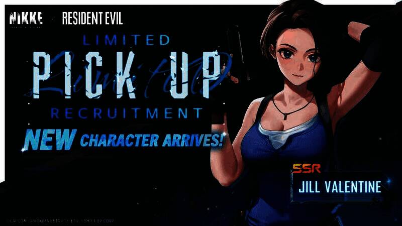 SSR角色吉尔·瓦伦蒂安立绘展示，身穿标志性蓝色制服，手持手枪警戒四周，眼神坚定