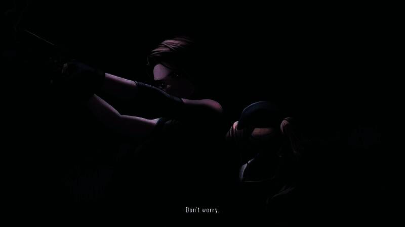 多人协作副本启动画面，四名玩家角色组成小队，准备进入标有‘T-Virus Lab’的地下设施