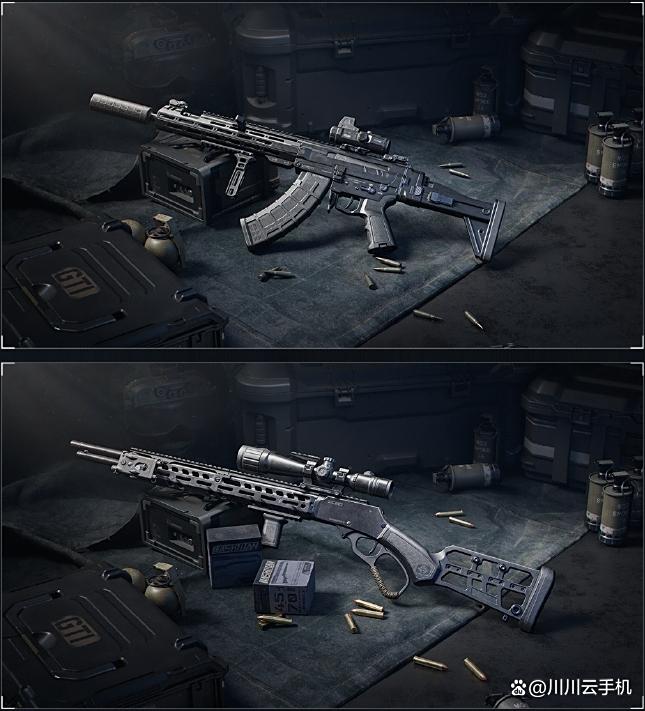 银翼使用杠杆式步枪在制高点架枪，屏幕上显示来自无人机的敌情热力图