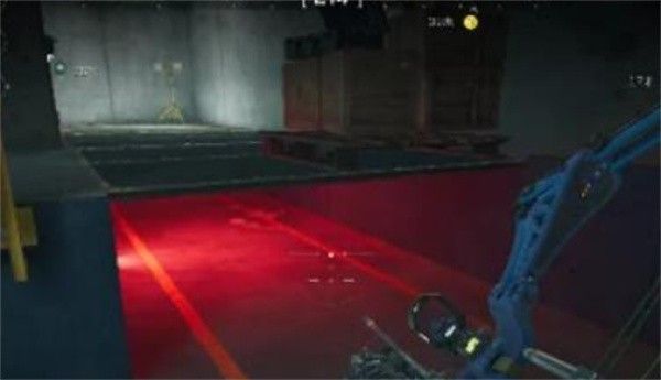 密码门特写镜头，面板亮起可输入状态，周围环境为混凝土建筑