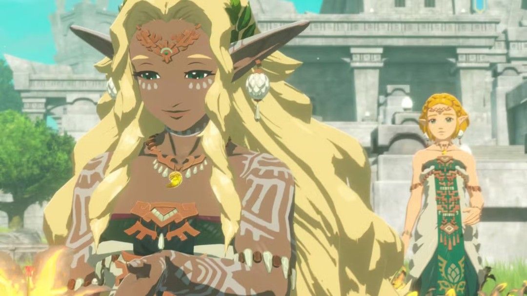 《塞尔达无双：封印战纪》游戏画面展示主角挥舞武器对抗敌军，战场硝烟弥漫，远处城堡若隐若现