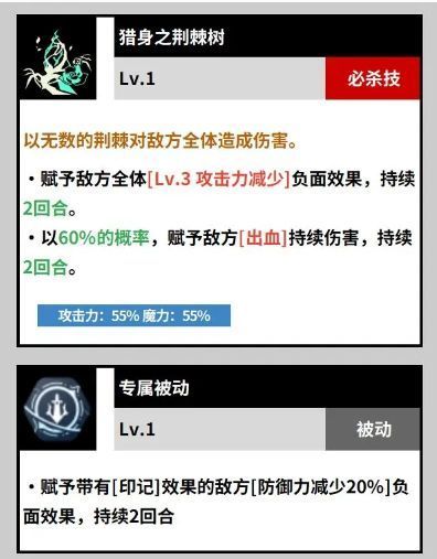 必杀技动画截图，巨大荆棘树拔地而起，敌人被藤蔓缠绕并流血