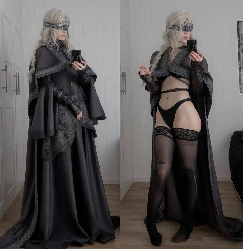 双胞胎坐于锈迹斑斑的金属椅上，腿部交叉，姿态妖艳却透着寒意