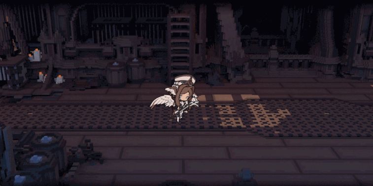 技能释放动画示意，角色旋转射击，多道冰蓝色弹道向外扩散