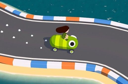 玩家与好友在沙滩上搭建帐篷，身后是夕阳下的椰子树