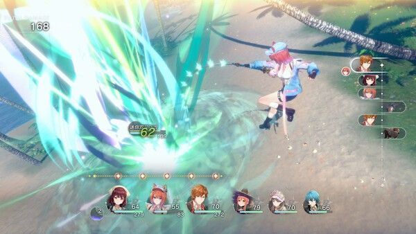 战斗界面展示双主角协同释放技能，敌人被元素爆炸击退