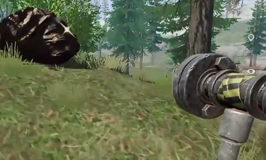 玩家从高处跳下维修通道，背后是燃烧的集装箱堆场