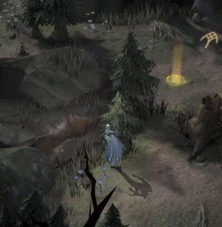 游戏内枯井迷宫视角，昏暗隧道延伸至深处，墙壁上有微弱发光符文