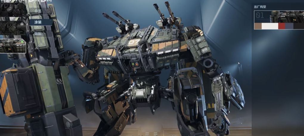 火线磐石机甲三武器界面展示，左侧为金属风暴，中间为电磁炮，右侧为反坦克导弹