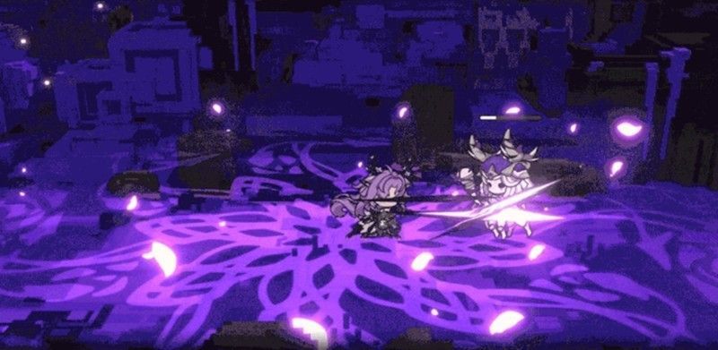 战斗界面截图：赫尔娜施展三段式普攻，技能条显示各段伤害百分比与元素附着情况