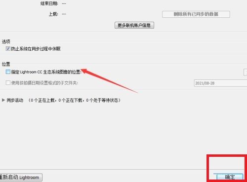 首选项窗口底部，“确定”按钮处于可点击状态，表明设置已完成并准备应用