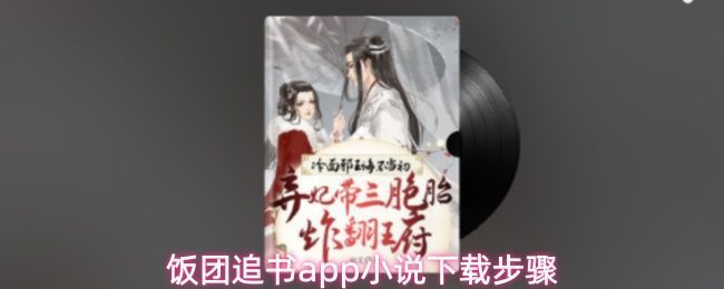 饭团追书App阅读界面展示，屏幕中央弹出功能菜单，底部高亮显示【下载】按钮