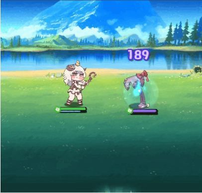 战斗画面中玛戈释放技能，队友头上浮现绿色回血数字，背景有柔和的治愈光效