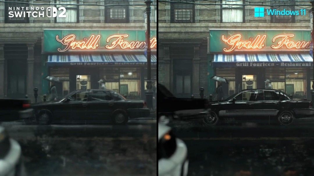 金属表面反光效果对比，PC版具备动态光追反射