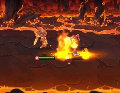 技能特效展示：地面燃起橙色火焰圈，敌人被包围其中，视觉效果炫酷