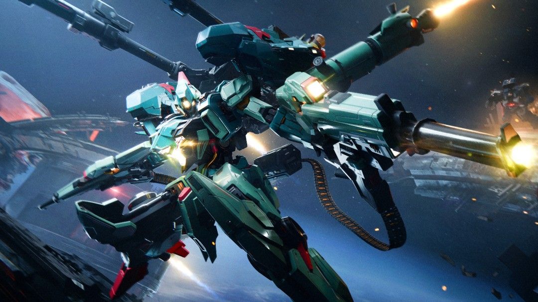 《解限机》S1赛季宣传图，画面中央为新机兵‘海拉’与‘阿尔法’并肩而立，背景是雷电交加的未来战场，科技感十足