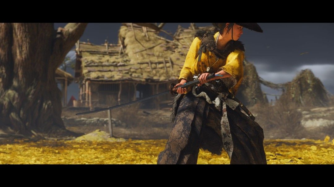 《羊蹄山之魂》艺术概念图，展现日本古典风格的战场场景，武士与神秘敌人对峙