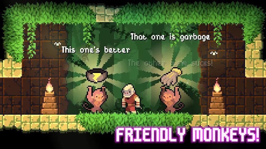 道具选择界面截图，左侧显示三件随机遗物图标，右侧为附魔台，火焰与闪电环绕武器