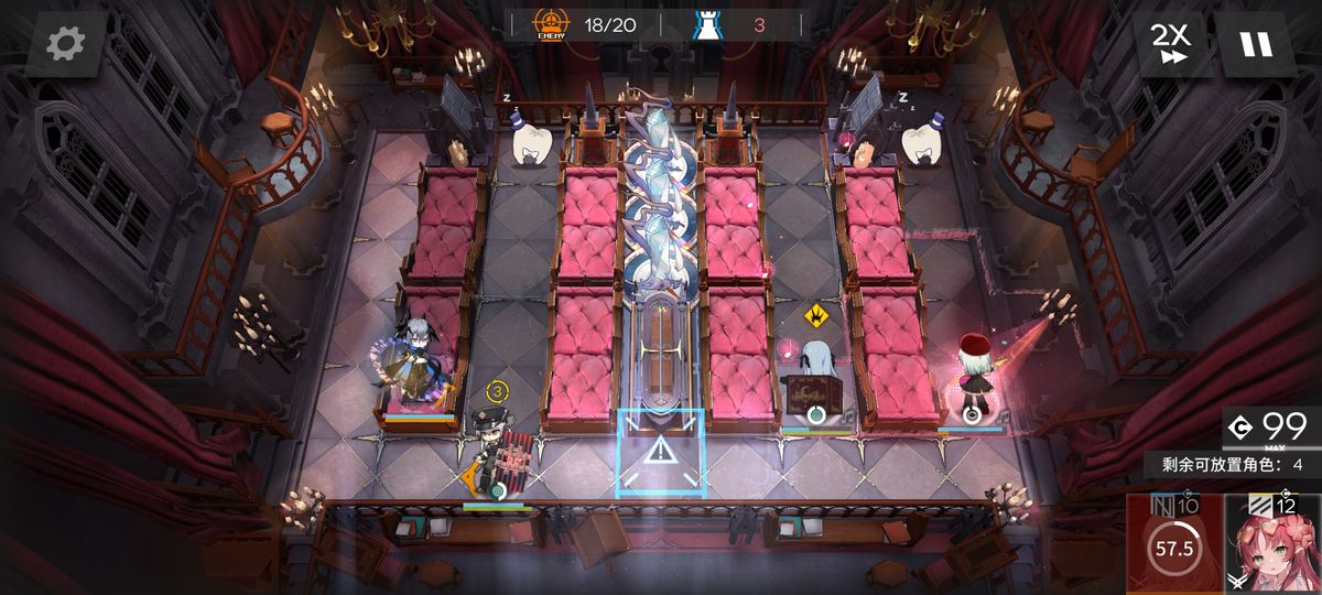 最终通关画面，干员站立于废墟之上，背景绽放胜利烟花