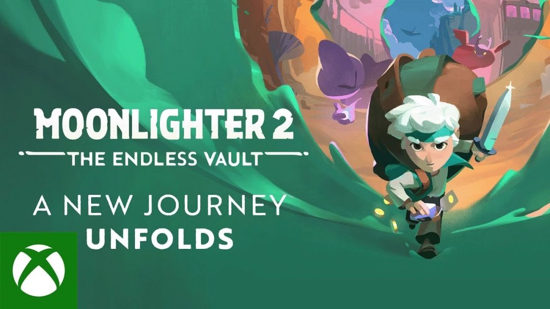 《夜勤人2：无尽宝库》ID@Xbox发布会实机画面截图，主角手持火把深入神秘洞穴，周围闪烁着宝藏与怪物的光影